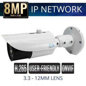 8mp IP Bullet Camera Motorized Zoom Weatherproof