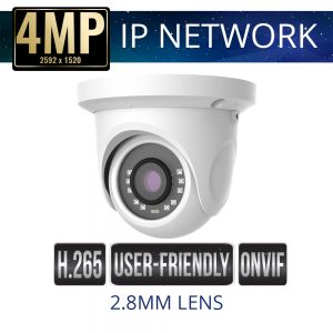 2.8mm 4mp Economy IP Dome Camera Weatherproof with IR