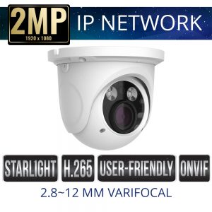 2mp IP Network Dome Camera Weatherproof with IR