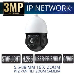 3mp mini IP PTZ Weatherproof with IR & 16x Zoom