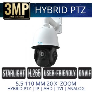 3mp Hybrid PTZ Weatherproof with IR & 20x Zoom